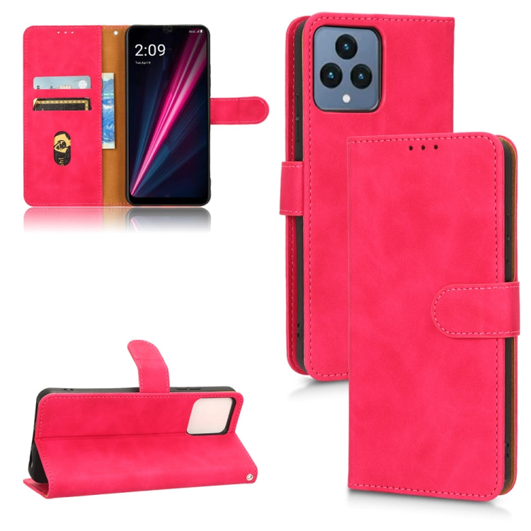 For T-Mobile Revvl 6 5G Skin Feel Magnetic Flip Leather Phone Case