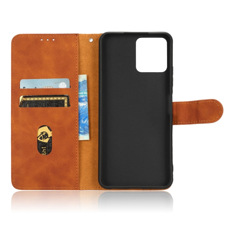 For T-Mobile Revvl 6 5G Skin Feel Magnetic Flip Leather Phone Case