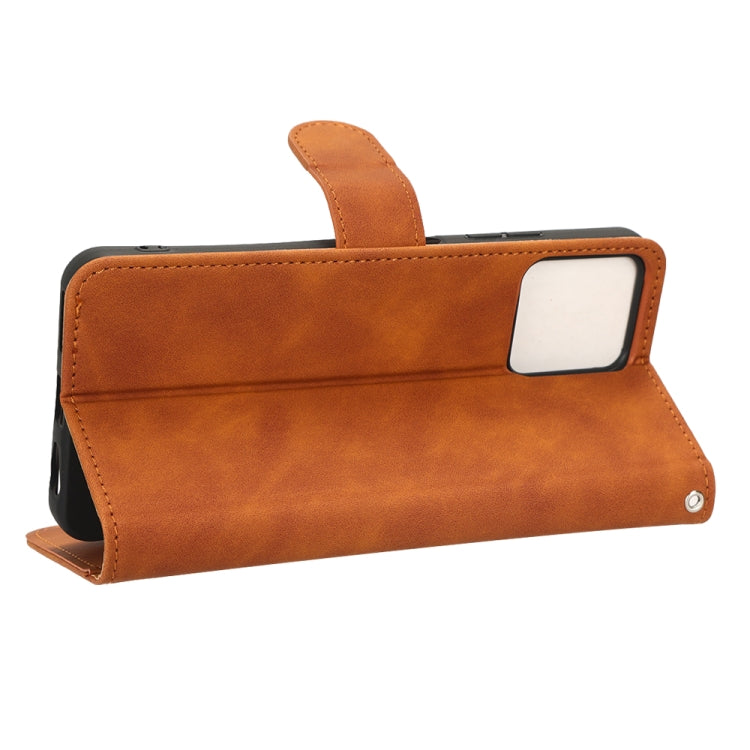 For T-Mobile Revvl 6 5G Skin Feel Magnetic Flip Leather Phone Case