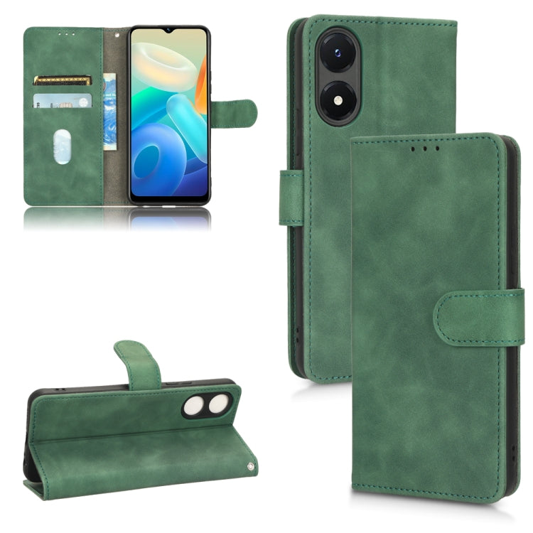 For vivo Y02s Skin Feel Magnetic Flip Leather Phone Case