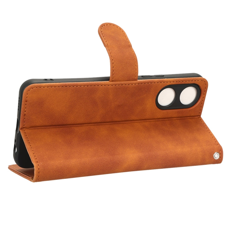 For vivo Y02s Skin Feel Magnetic Flip Leather Phone Case
