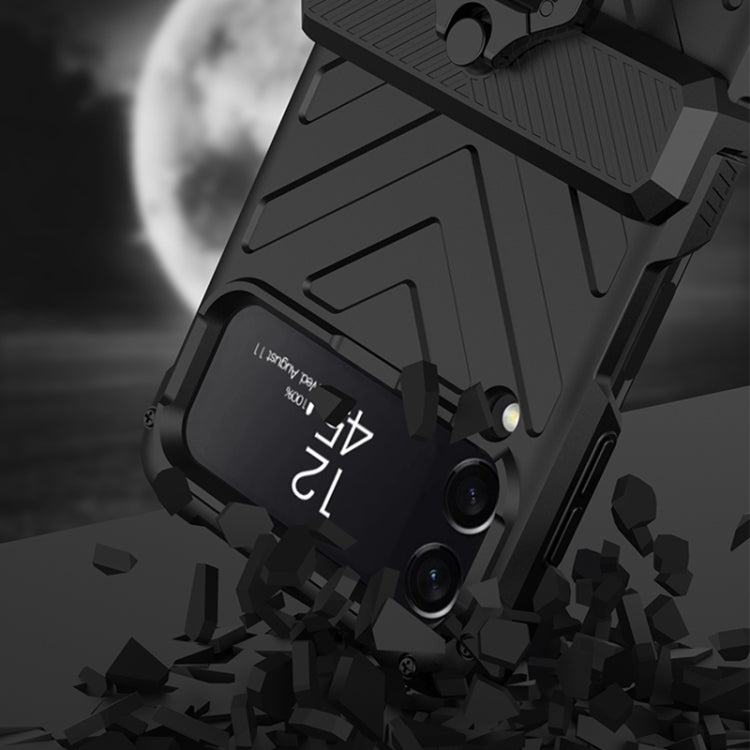 For Samsung Galaxy Z Flip4 GKK Sliding Camshield Magnetic Armor Flip Phone Case with Ring Holder