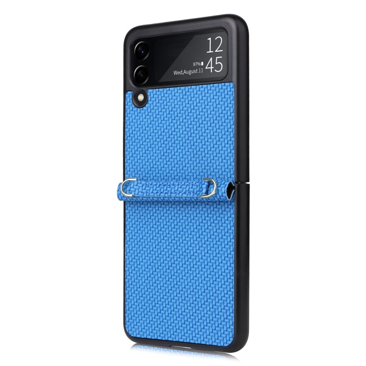 For Samsung Galaxy Z Flip3 5G Straw Mat Texture Lanyard Phone Case
