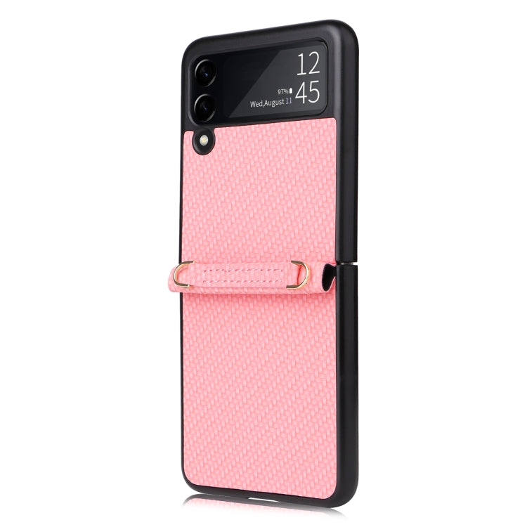 For Samsung Galaxy Z Flip3 5G Straw Mat Texture Lanyard Phone Case