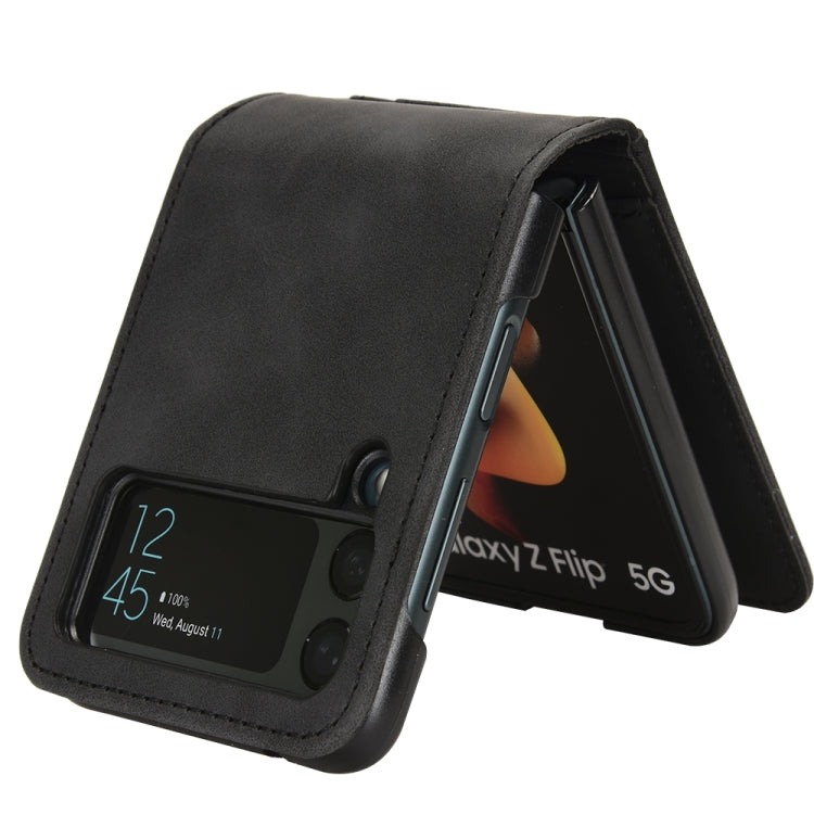 For Samsung Galaxy Z Flip3 5G Skin-feeling Half-split External Card Slot Folding Phone Case