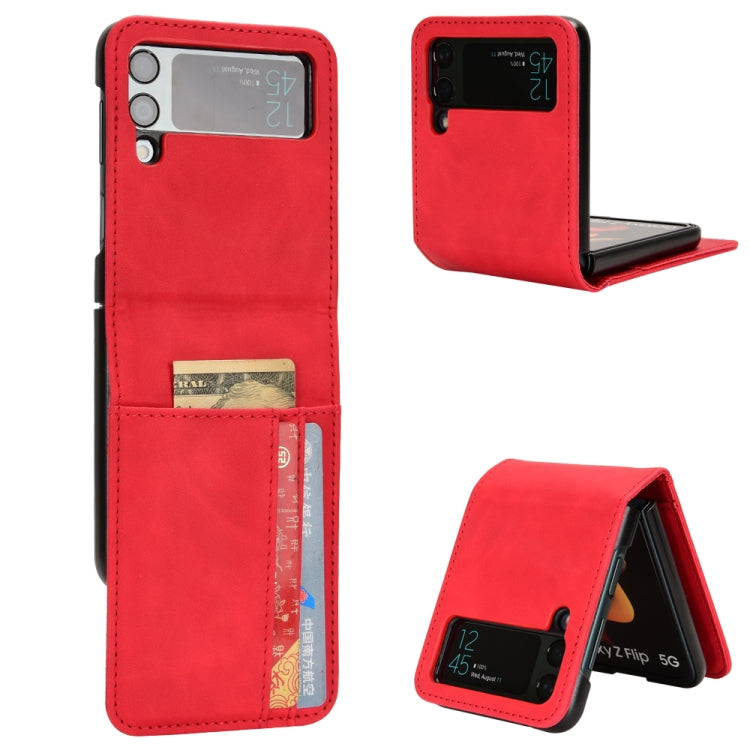 For Samsung Galaxy Z Flip3 5G Skin-feeling Half-split External Card Slot Folding Phone Case