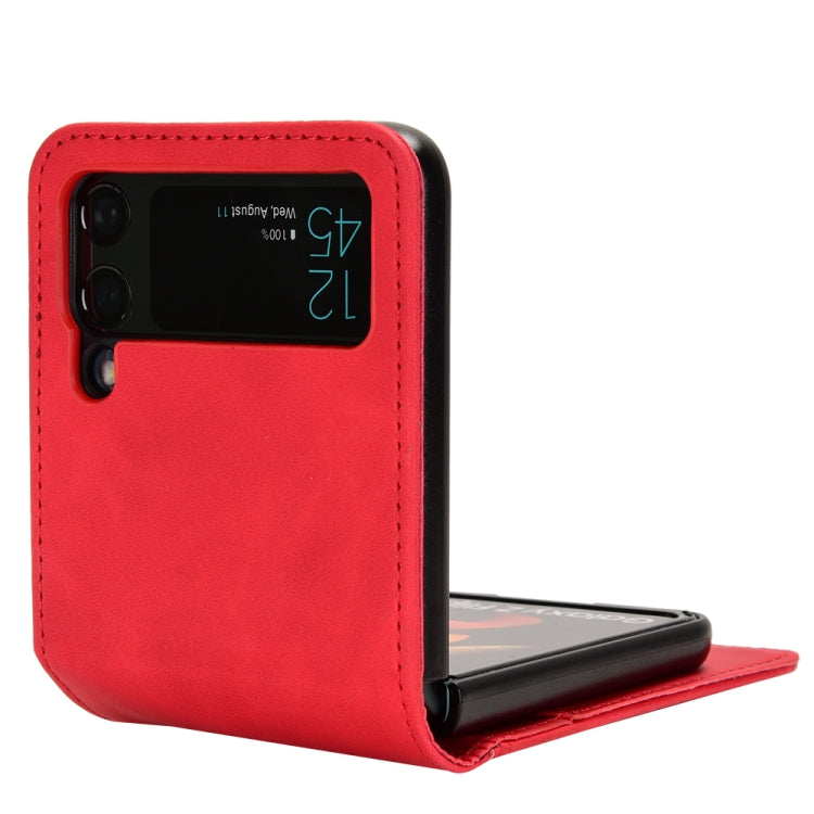 For Samsung Galaxy Z Flip3 5G Skin-feeling Half-split External Card Slot Folding Phone Case