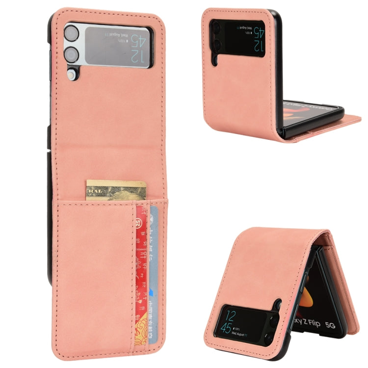 For Samsung Galaxy Z Flip4 5G Skin-feeling Half-split External Card Slot Folding Phone Case