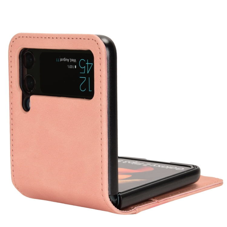 For Samsung Galaxy Z Flip4 5G Skin-feeling Half-split External Card Slot Folding Phone Case