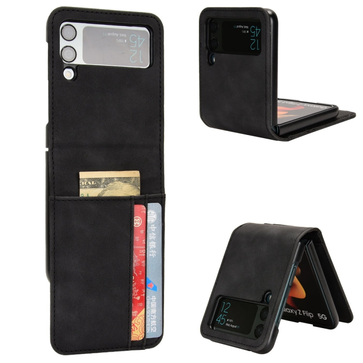 For Samsung Galaxy Z Flip4 5G Skin-feeling Half-split External Card Slot Folding Phone Case