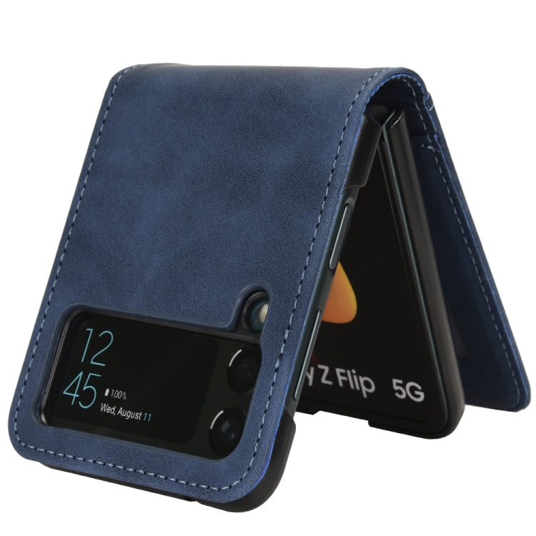 For Samsung Galaxy Z Flip4 5G Skin-feeling Half-split External Card Slot Folding Phone Case