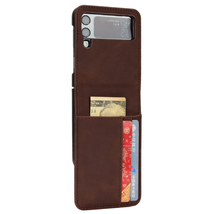 For Samsung Galaxy Z Flip4 5G Skin-feeling Half-split External Card Slot Folding Phone Case