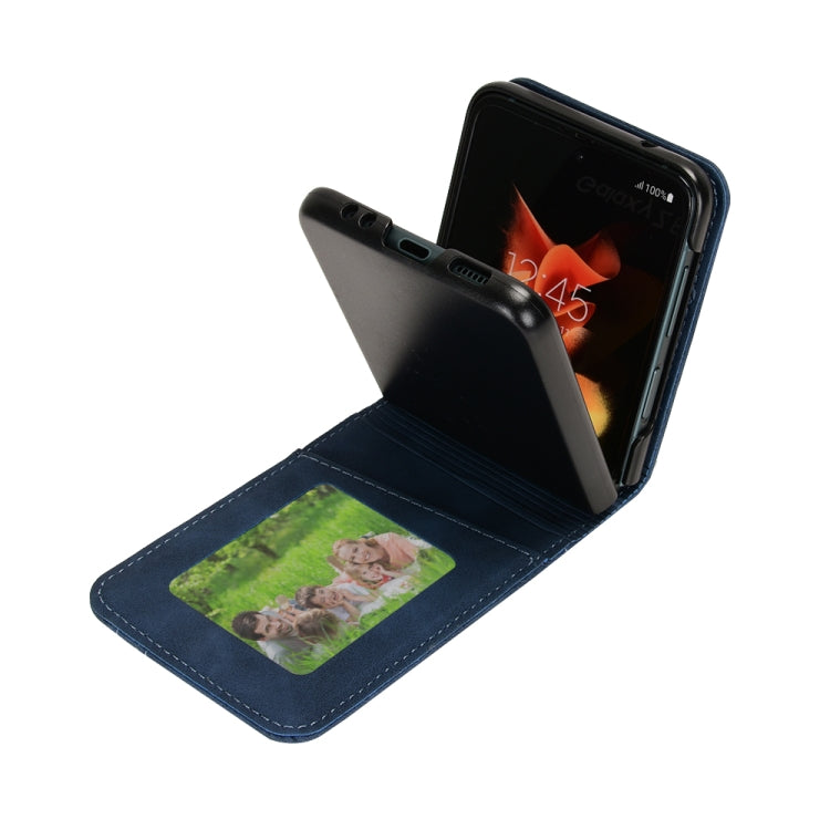 For Samsung Galaxy Z Flip4 5G Skin-feeling Half-split External Card Slot Folding Phone Case