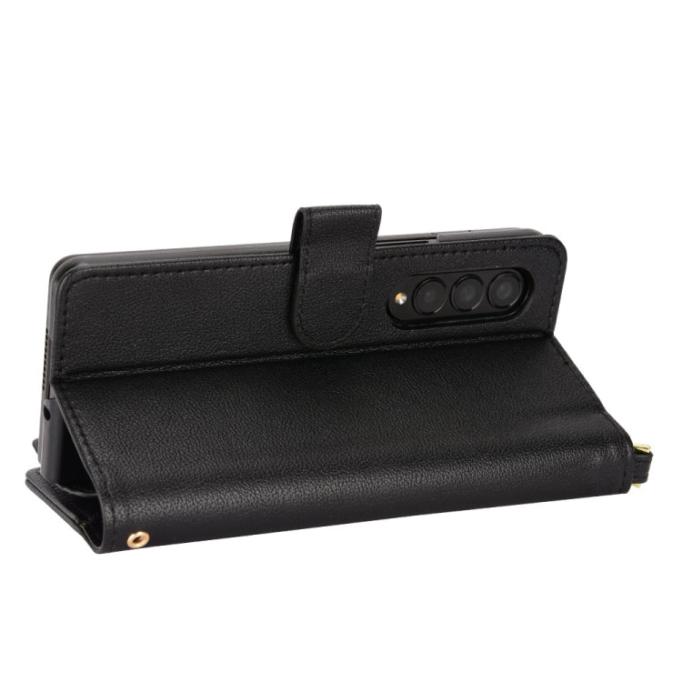 For Samsung Galaxy Z Fold4 5G Litchi Texture Zipper Leather Phone Case