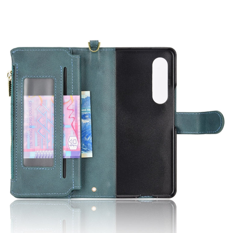 For Samsung Galaxy Z Fold4 5G Litchi Texture Zipper Leather Phone Case