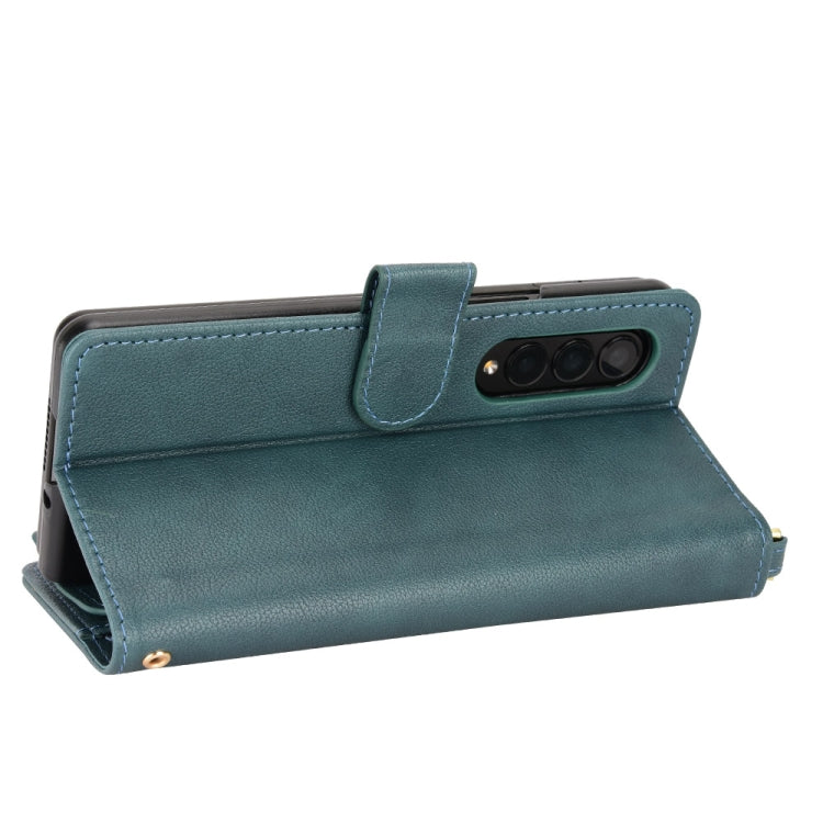 For Samsung Galaxy Z Fold4 5G Litchi Texture Zipper Leather Phone Case
