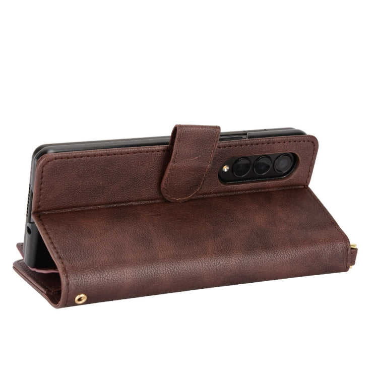 For Samsung Galaxy Z Fold4 5G Litchi Texture Zipper Leather Phone Case