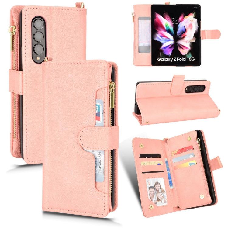 For Samsung Galaxy Z Fold4 5G Litchi Texture Zipper Leather Phone Case