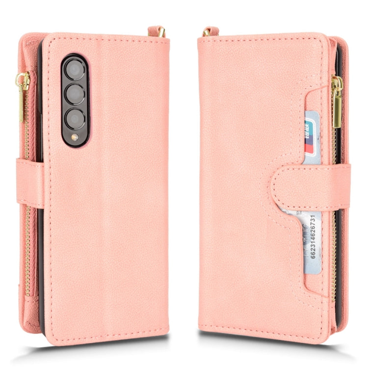 For Samsung Galaxy Z Fold4 5G Litchi Texture Zipper Leather Phone Case