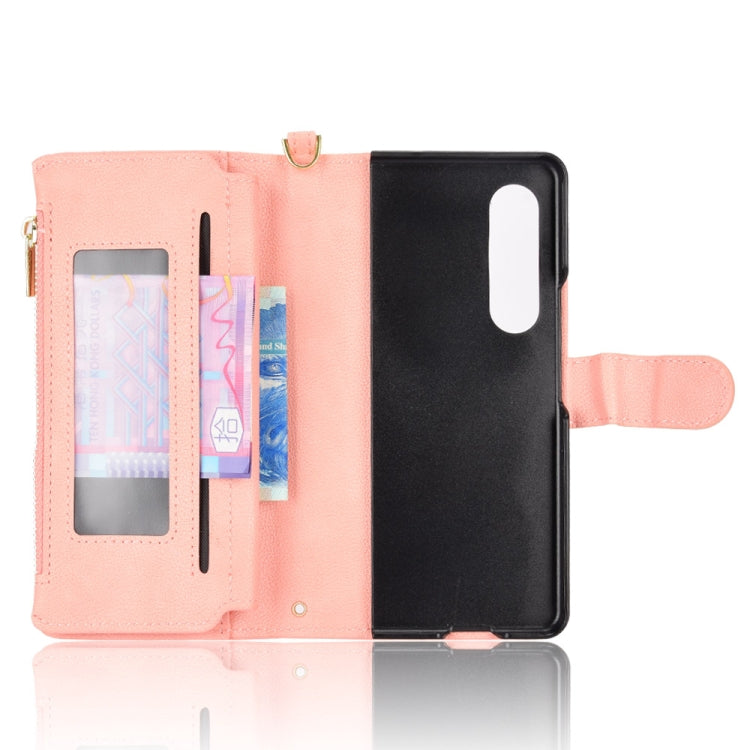 For Samsung Galaxy Z Fold4 5G Litchi Texture Zipper Leather Phone Case
