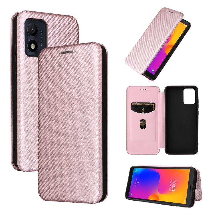 For Alcatel 1B 2022 Carbon Fiber Texture Flip Leather Phone Case