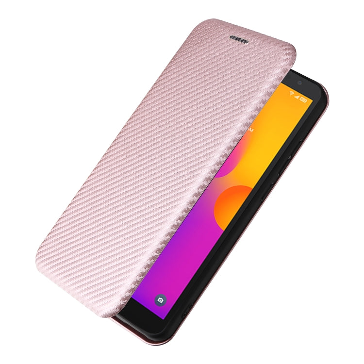 For Alcatel 1B 2022 Carbon Fiber Texture Flip Leather Phone Case