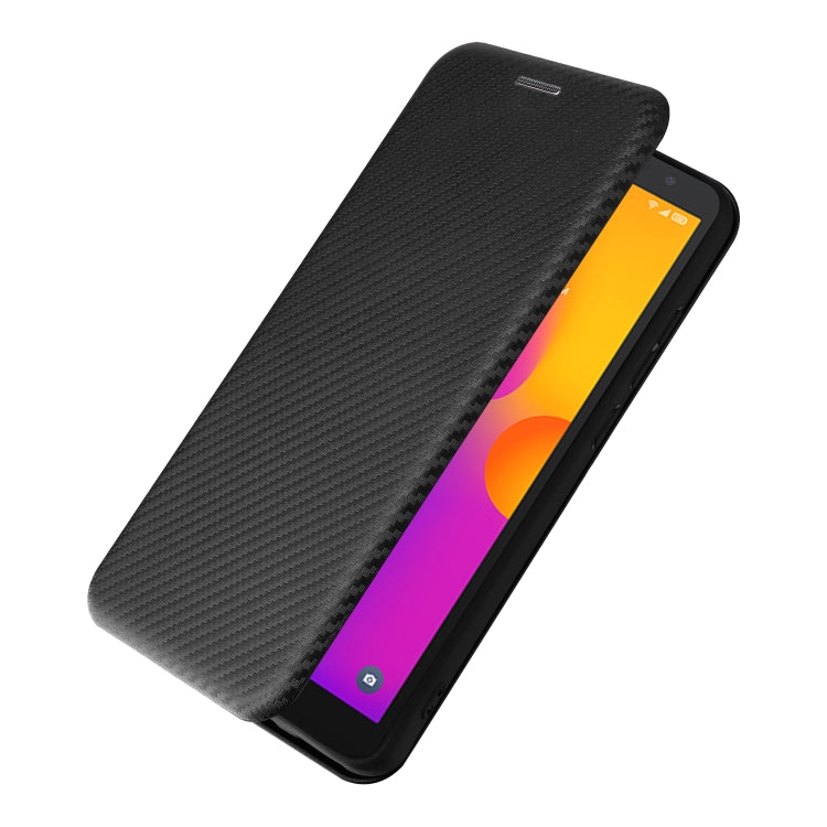 For Alcatel 1B 2022 Carbon Fiber Texture Flip Leather Phone Case
