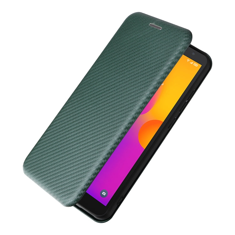 For Alcatel 1B 2022 Carbon Fiber Texture Flip Leather Phone Case