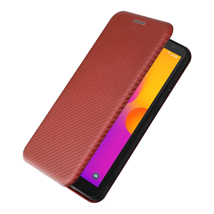 For Alcatel 1B 2022 Carbon Fiber Texture Flip Leather Phone Case