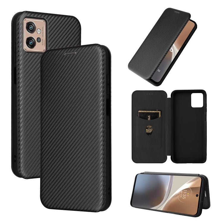 For Motorola Moto G32 Carbon Fiber Texture Flip Leather Phone Case