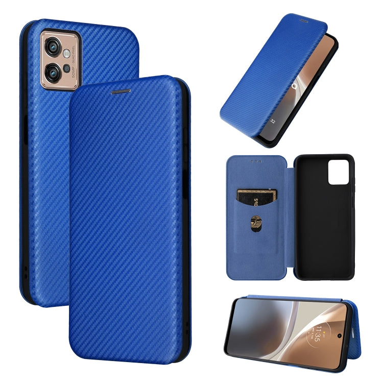 For Motorola Moto G32 Carbon Fiber Texture Flip Leather Phone Case