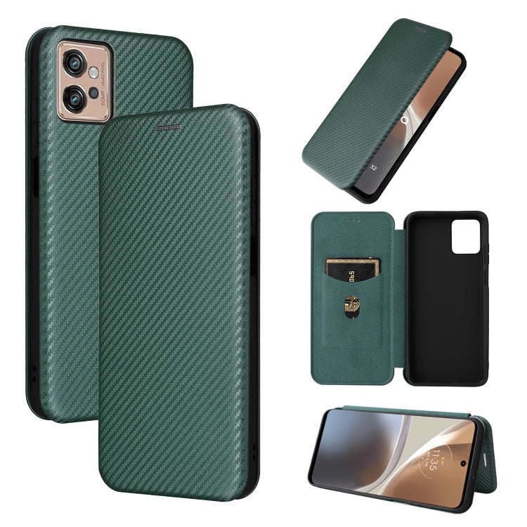 For Motorola Moto G32 Carbon Fiber Texture Flip Leather Phone Case