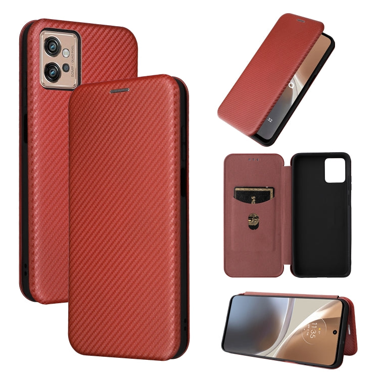 For Motorola Moto G32 Carbon Fiber Texture Flip Leather Phone Case