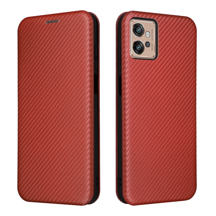For Motorola Moto G32 Carbon Fiber Texture Flip Leather Phone Case