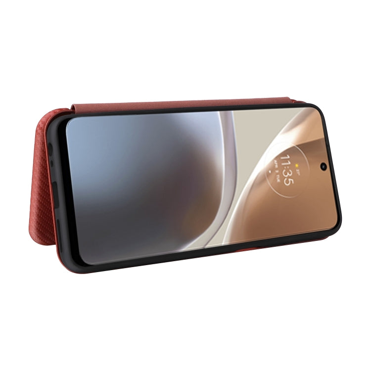 For Motorola Moto G32 Carbon Fiber Texture Flip Leather Phone Case