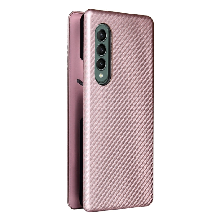 For Samsung Galaxy Z Fold4 Carbon Fiber Texture Flip Leather Phone Case