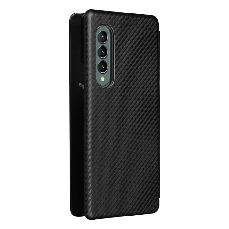 For Samsung Galaxy Z Fold4 Carbon Fiber Texture Flip Leather Phone Case