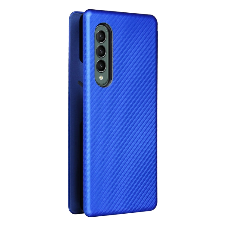 For Samsung Galaxy Z Fold4 Carbon Fiber Texture Flip Leather Phone Case
