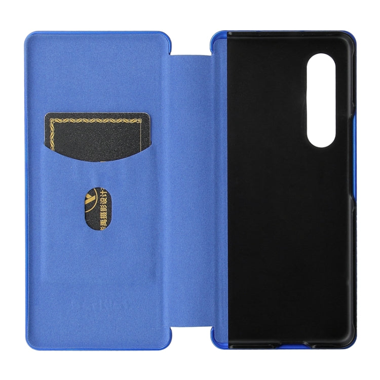 For Samsung Galaxy Z Fold4 Carbon Fiber Texture Flip Leather Phone Case