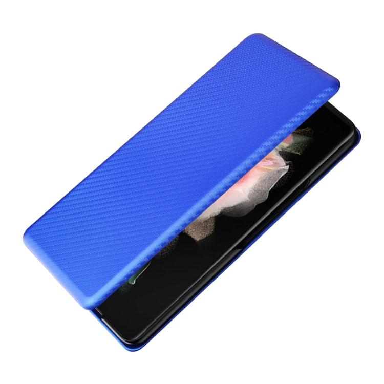 For Samsung Galaxy Z Fold4 Carbon Fiber Texture Flip Leather Phone Case