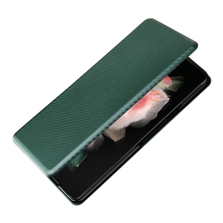 For Samsung Galaxy Z Fold4 Carbon Fiber Texture Flip Leather Phone Case