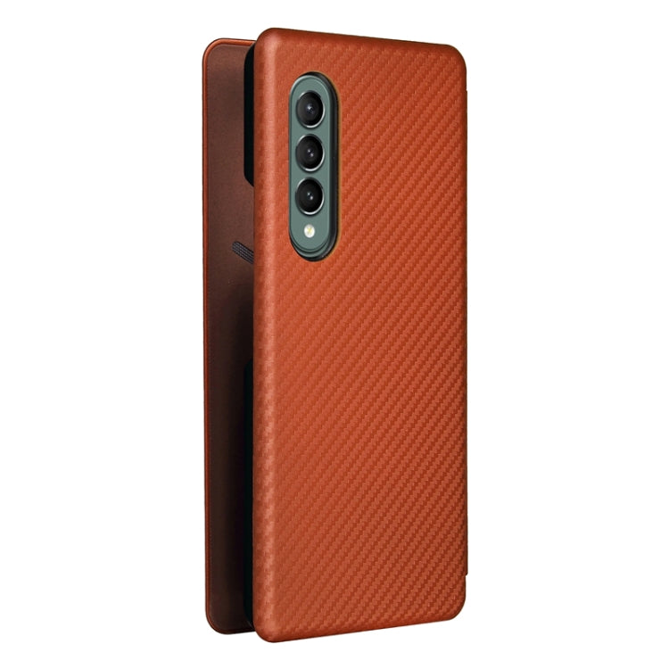 For Samsung Galaxy Z Fold4 Carbon Fiber Texture Flip Leather Phone Case