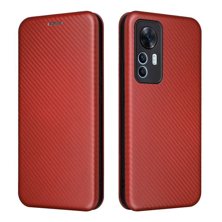 For Xiaomi 12T / 12T Pro / Redmi K50 Ultra Carbon Fiber Texture Flip Leather Phone Case