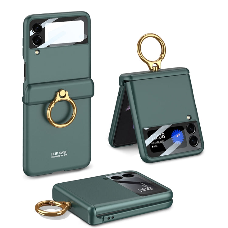 For Samsung Galaxy Z Flip4 GKK Magnetic Hinged Flip Case with Ring Holder