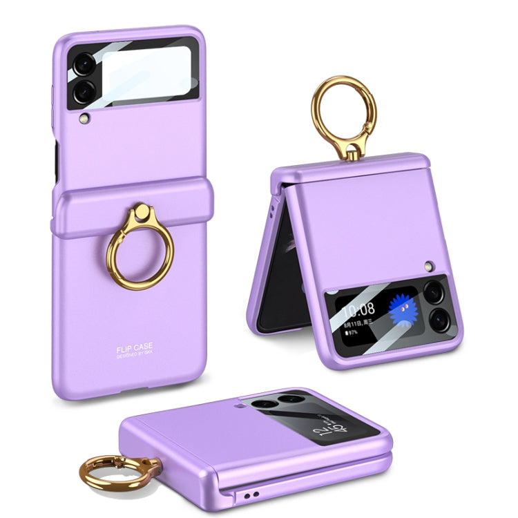 For Samsung Galaxy Z Flip4 GKK Magnetic Hinged Flip Case with Ring Holder
