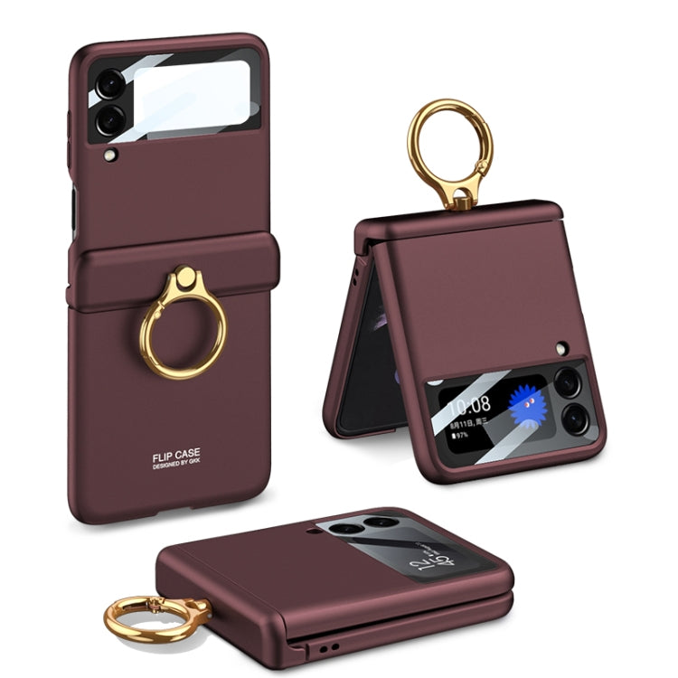 For Samsung Galaxy Z Flip4 GKK Magnetic Hinged Flip Case with Ring Holder