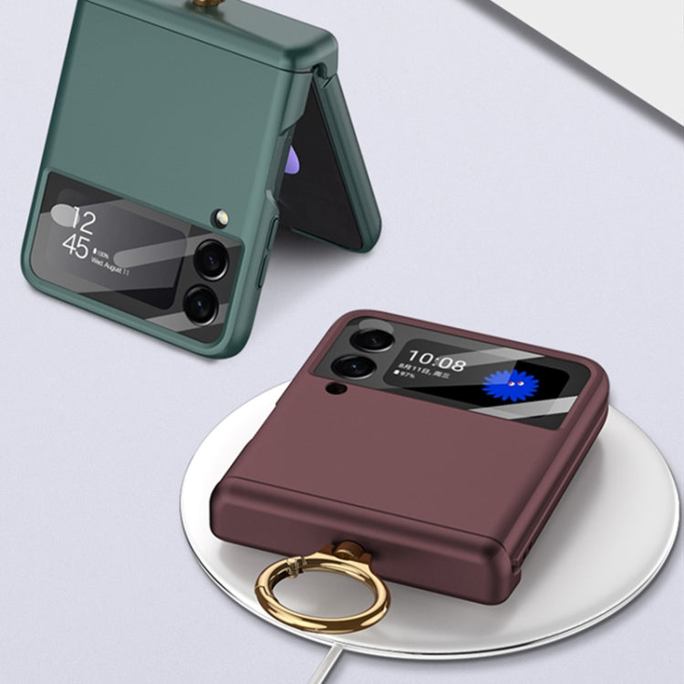 For Samsung Galaxy Z Flip4 GKK Magnetic Hinged Flip Case with Ring Holder