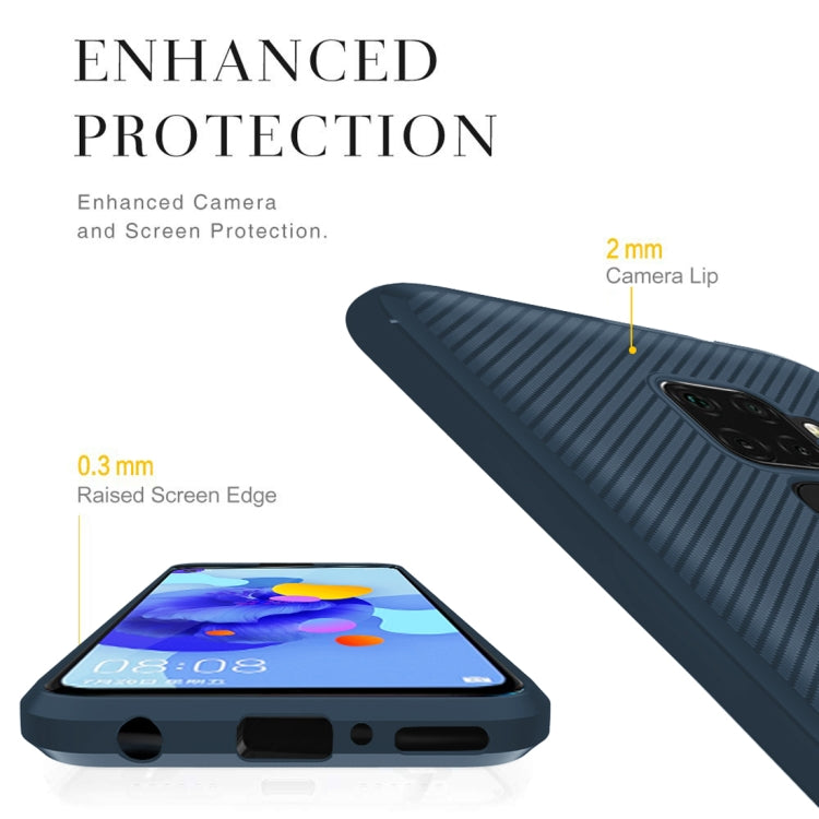 For Huawei nova 5i Pro / Mate 30 Lite Carbon Fiber Texture Shockproof TPU Protective Case