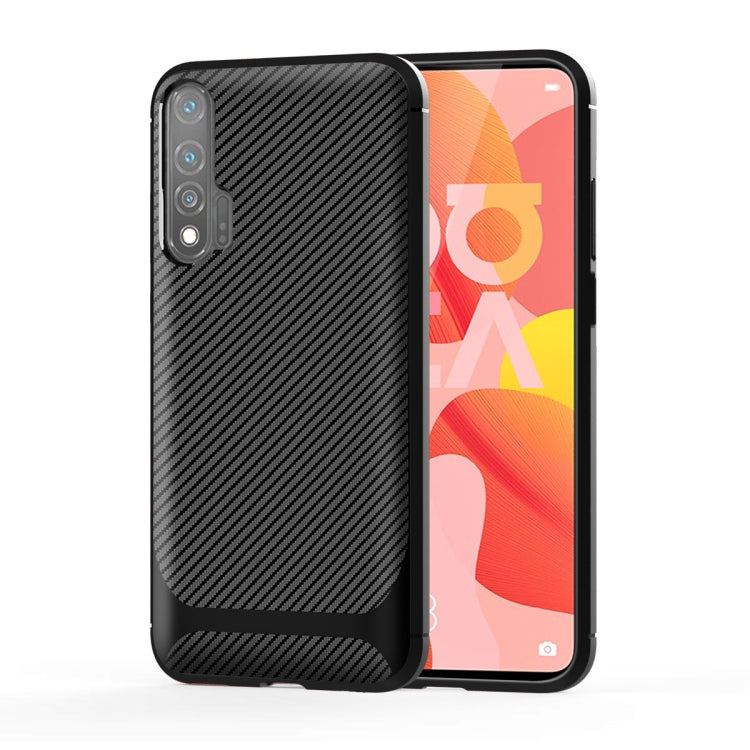 For Huawei nova 6 Carbon Fiber Texture Shockproof TPU Protective Case