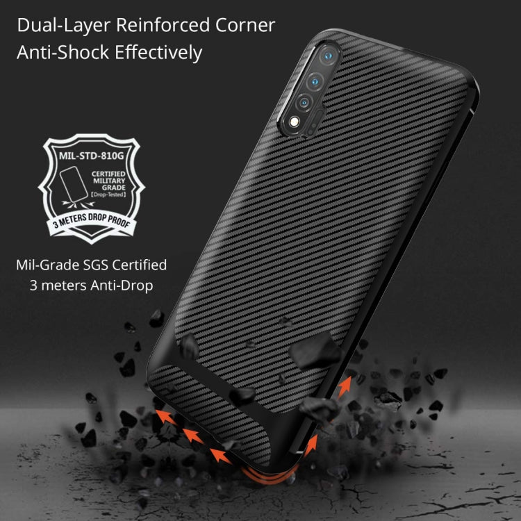 For Huawei nova 6 Carbon Fiber Texture Shockproof TPU Protective Case